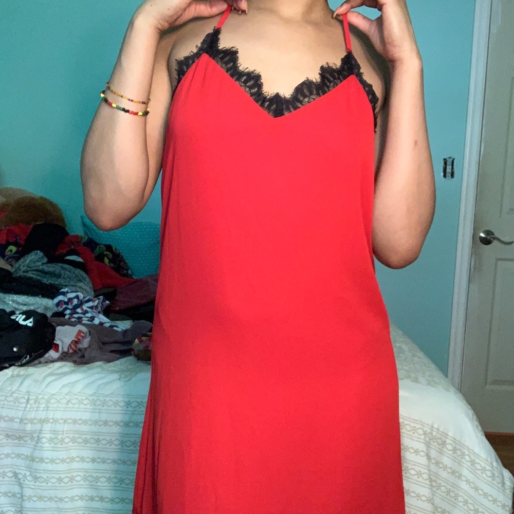 Red Slip dress